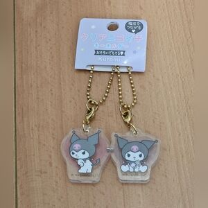 Sanrio Kuromi Keychain Duo with Gold Accents
